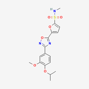 molecular formula C17H19N3O6S B12491839 5-{3-[3-methoxy-4-(propan-2-yloxy)phenyl]-1,2,4-oxadiazol-5-yl}-N-methylfuran-2-sulfonamide 