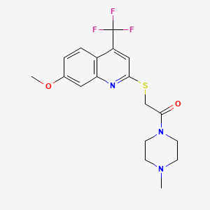 2-{[7-Methoxy-4-(trifluoromethyl)quinolin-2-yl]sulfanyl}-1-(4-methylpiperazin-1-yl)ethanone