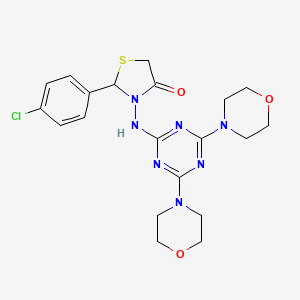 2-(4-Chlorophenyl)-3-[(4,6-dimorpholin-4-yl-1,3,5-triazin-2-yl)amino]-1,3-thiazolidin-4-one