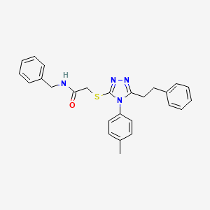 N-benzyl-2-{[4-(4-methylphenyl)-5-(2-phenylethyl)-4H-1,2,4-triazol-3-yl]sulfanyl}acetamide