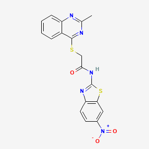 2-[(2-methylquinazolin-4-yl)sulfanyl]-N-(6-nitro-1,3-benzothiazol-2-yl)acetamide