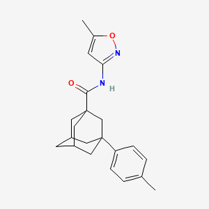 molecular formula C22H26N2O2 B12491959 N-(5-methyl-1,2-oxazol-3-yl)-3-(4-methylphenyl)adamantane-1-carboxamide 