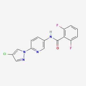 molecular formula C15H9ClF2N4O B12491990 N-(6-(4-chloro-1H-pyrazol-1-yl)pyridin-3-yl)-2,6-difluorobenzamide 