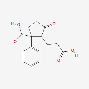 2-(2-Carboxyethyl)-3-oxo-1-phenylcyclopentanecarboxylic acid