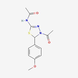 N-[4-acetyl-5-(4-methoxyphenyl)-4,5-dihydro-1,3,4-thiadiazol-2-yl]acetamide