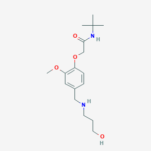 molecular formula C17H28N2O4 B12492043 N-tert-butyl-2-(4-{[(3-hydroxypropyl)amino]methyl}-2-methoxyphenoxy)acetamide 