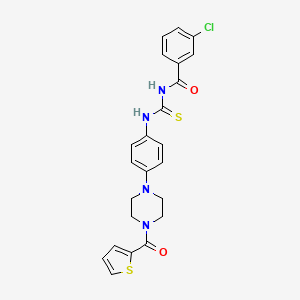 3-chloro-N-({4-[4-(thiophen-2-ylcarbonyl)piperazin-1-yl]phenyl}carbamothioyl)benzamide