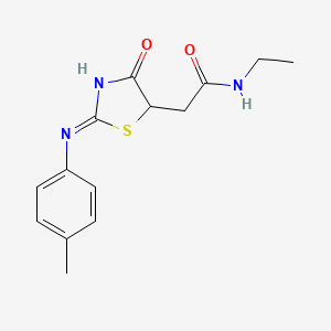 N-ethyl-2-{(2E)-4-hydroxy-2-[(4-methylphenyl)imino]-2,5-dihydro-1,3-thiazol-5-yl}acetamide