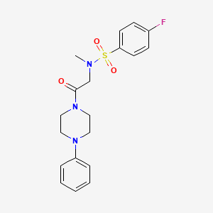 molecular formula C19H22FN3O3S B12492080 4-fluoro-N-methyl-N-[2-oxo-2-(4-phenylpiperazin-1-yl)ethyl]benzenesulfonamide 