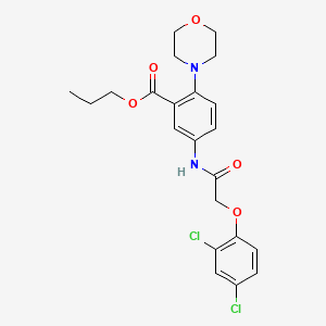 molecular formula C22H24Cl2N2O5 B12492092 Propyl 5-{[(2,4-dichlorophenoxy)acetyl]amino}-2-(morpholin-4-yl)benzoate 