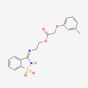 2-[(1,1-Dioxido-1,2-benzothiazol-3-yl)amino]ethyl (3-methylphenoxy)acetate