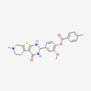 [2-methoxy-4-(11-methyl-3-oxo-8-thia-4,6,11-triazatricyclo[7.4.0.02,7]trideca-1(9),2(7)-dien-5-yl)phenyl] 4-methylbenzoate