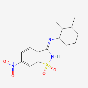 molecular formula C15H19N3O4S B12492104 N-(2,3-dimethylcyclohexyl)-6-nitro-1,2-benzothiazol-3-amine 1,1-dioxide 