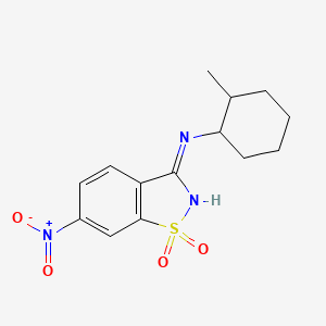 N-(2-methylcyclohexyl)-6-nitro-1,2-benzothiazol-3-amine 1,1-dioxide