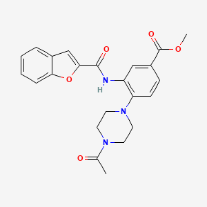 molecular formula C23H23N3O5 B12492150 Methyl 4-(4-acetylpiperazin-1-yl)-3-[(1-benzofuran-2-ylcarbonyl)amino]benzoate 