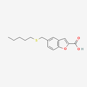 5-[(Pentylsulfanyl)methyl]-1-benzofuran-2-carboxylic acid