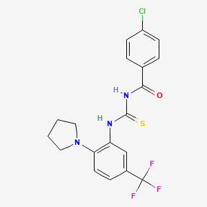 4-chloro-N-{[2-(pyrrolidin-1-yl)-5-(trifluoromethyl)phenyl]carbamothioyl}benzamide