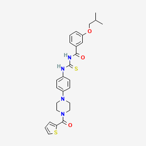 3-(2-methylpropoxy)-N-({4-[4-(thiophen-2-ylcarbonyl)piperazin-1-yl]phenyl}carbamothioyl)benzamide