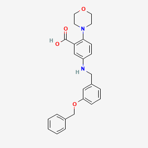 5-{[3-(Benzyloxy)benzyl]amino}-2-(morpholin-4-yl)benzoic acid