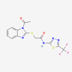 2-[(1-acetyl-1H-benzimidazol-2-yl)sulfanyl]-N-[5-(trifluoromethyl)-1,3,4-thiadiazol-2-yl]acetamide