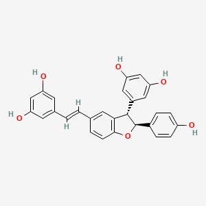 molecular formula C28H22O6 B1249228 (2S,3S)-反式-δ-白藜芦醇 