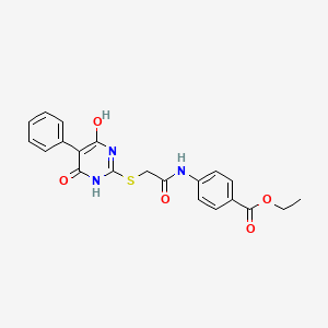 Ethyl 4-({[(4-hydroxy-6-oxo-5-phenyl-1,6-dihydropyrimidin-2-yl)sulfanyl]acetyl}amino)benzoate