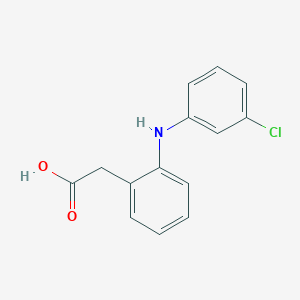 molecular formula C14H12ClNO2 B1249230 2-[(3-Chlorophenyl)amino]phenylacetic acid 