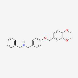 N-benzyl-1-[4-(2,3-dihydro-1,4-benzodioxin-6-ylmethoxy)phenyl]methanamine