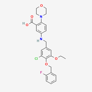 5-({3-Chloro-5-ethoxy-4-[(2-fluorobenzyl)oxy]benzyl}amino)-2-(morpholin-4-yl)benzoic acid