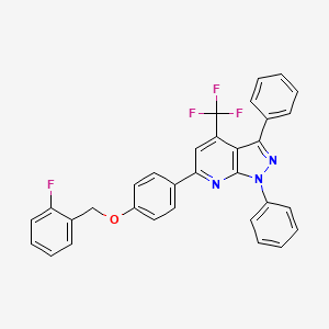 6-{4-[(2-fluorobenzyl)oxy]phenyl}-1,3-diphenyl-4-(trifluoromethyl)-1H-pyrazolo[3,4-b]pyridine