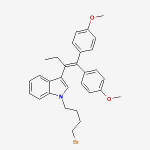 molecular formula C30H32BrNO2 B12492332 3-[1,1-Bis(4-methoxyphenyl)but-1-en-2-yl]-1-(4-bromobutyl)indole 