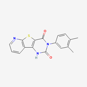 5-(3,4-dimethylphenyl)-8-thia-3,5,10-triazatricyclo[7.4.0.02,7]trideca-1(9),2(7),10,12-tetraene-4,6-dione