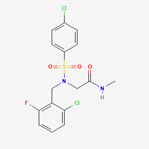 molecular formula C16H15Cl2FN2O3S B12492347 N~2~-(2-chloro-6-fluorobenzyl)-N~2~-[(4-chlorophenyl)sulfonyl]-N-methylglycinamide 