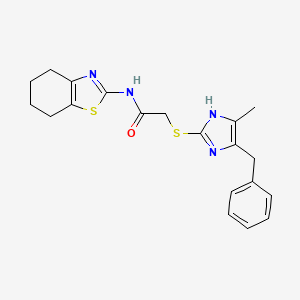 2-[(5-benzyl-4-methyl-1H-imidazol-2-yl)sulfanyl]-N-(4,5,6,7-tetrahydro-1,3-benzothiazol-2-yl)acetamide