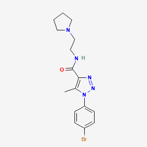 molecular formula C16H20BrN5O B12492379 1-(4-bromophenyl)-5-methyl-N-[2-(pyrrolidin-1-yl)ethyl]-1H-1,2,3-triazole-4-carboxamide 