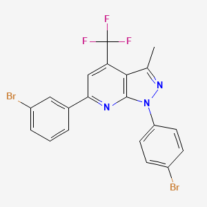 6-(3-bromophenyl)-1-(4-bromophenyl)-3-methyl-4-(trifluoromethyl)-1H-pyrazolo[3,4-b]pyridine