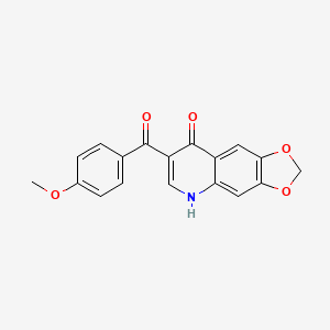 molecular formula C18H13NO5 B12492429 7-[(4-methoxyphenyl)carbonyl][1,3]dioxolo[4,5-g]quinolin-8(5H)-one 