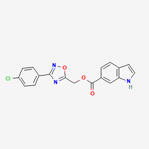 [3-(4-chlorophenyl)-1,2,4-oxadiazol-5-yl]methyl 1H-indole-6-carboxylate