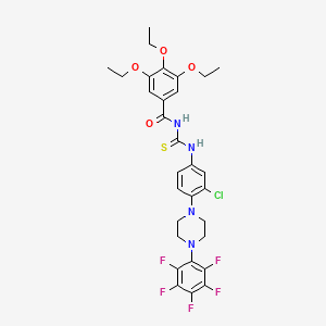 molecular formula C30H30ClF5N4O4S B12492469 N-({3-chloro-4-[4-(pentafluorophenyl)piperazin-1-yl]phenyl}carbamothioyl)-3,4,5-triethoxybenzamide 