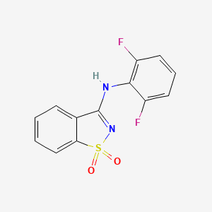 molecular formula C13H8F2N2O2S B12492489 N-(2,6-difluorophenyl)-1,2-benzothiazol-3-amine 1,1-dioxide 