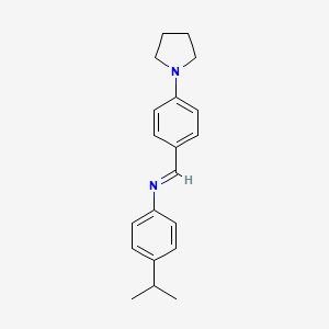 molecular formula C20H24N2 B12492491 4-(propan-2-yl)-N-{(E)-[4-(pyrrolidin-1-yl)phenyl]methylidene}aniline 