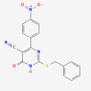 2-(Benzylsulfanyl)-4-(4-nitrophenyl)-6-oxo-1,6-dihydropyrimidine-5-carbonitrile