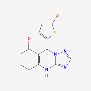 molecular formula C13H11BrN4OS B12492508 9-(5-bromothiophen-2-yl)-5,6,7,9-tetrahydro[1,2,4]triazolo[5,1-b]quinazolin-8(4H)-one 