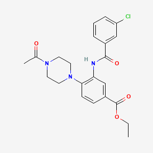 Ethyl 4-(4-acetylpiperazin-1-yl)-3-{[(3-chlorophenyl)carbonyl]amino}benzoate