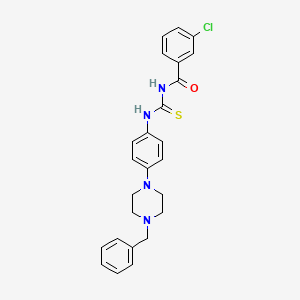 N-{[4-(4-benzylpiperazin-1-yl)phenyl]carbamothioyl}-3-chlorobenzamide