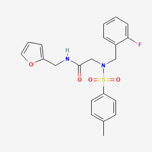 molecular formula C21H21FN2O4S B12492567 2-[(2-Fluoro-benzyl)-(toluene-4-sulfonyl)-amino]-N-furan-2-ylmethyl-acetamide 