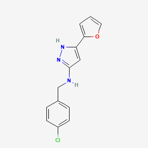 molecular formula C14H12ClN3O B12492584 N-(4-chlorobenzyl)-3-(furan-2-yl)-1H-pyrazol-5-amine 