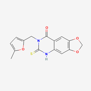 7-[(5-methylfuran-2-yl)methyl]-6-thioxo-6,7-dihydro[1,3]dioxolo[4,5-g]quinazolin-8(5H)-one