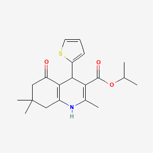 molecular formula C20H25NO3S B12492601 Propan-2-yl 2,7,7-trimethyl-5-oxo-4-(thiophen-2-yl)-1,4,5,6,7,8-hexahydroquinoline-3-carboxylate 