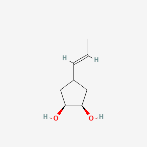 molecular formula C8H14O2 B1249261 (1S,2R)-4-[(E)-prop-1-enyl]cyclopentane-1,2-diol 